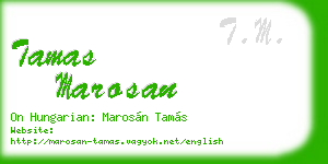 tamas marosan business card